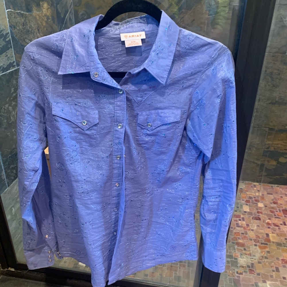 Ariat sheer purple button down